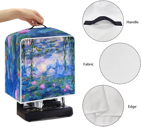 Claude Monet Poster Coffee Maker Cover Dust Protection Kitchen Appliance Cover, Anti Fingerprint Polyester Dust Proof Stain Resistant Blender Cove...