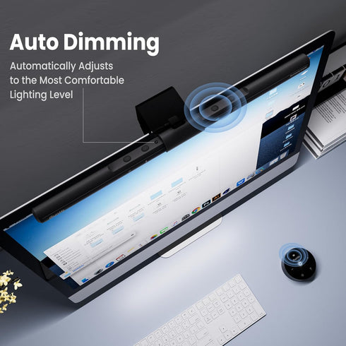 Quntis Computer Monitor Lamp, Screen Monitor Light Bar for Eye Caring, USB Reading LED Task Lamp with Auto-Dimming, Dimmable Light Bar, Touch Cont...