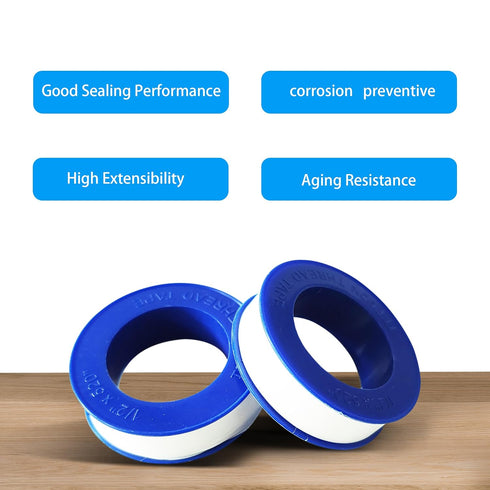 5 Rolls Teflon Tape 1/2Inch(W) 520Inches(L) Extra Long PTFE Tape Plumbers Tape Plumbing Tape Thread Seal for Shower Head and Pipe Sealant Tape Sea...