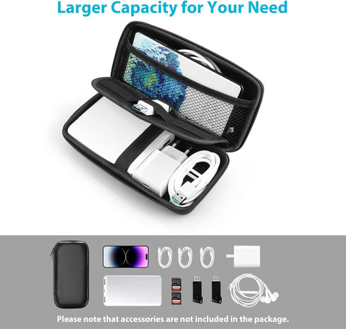 Electronics Organizer Travel Carrying Case Hard Shockproof, Travel Essential for Women Men, Power Bank Charger Cable Cord Accessories Pouch Tech B...