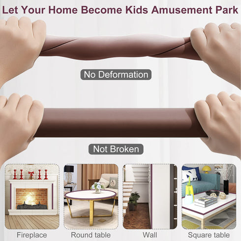 Baby Proofing Edge Corner Protector, 20.5 ft (18.1ft Edge + 8 Corners) Baby Proof Corner Guards ,Thick Table Bumper Guard, 3M Pre-Taped Corners, S...