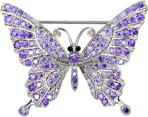 Faship Gorgeous CZ Crystal Butterfly Pin Brooch...