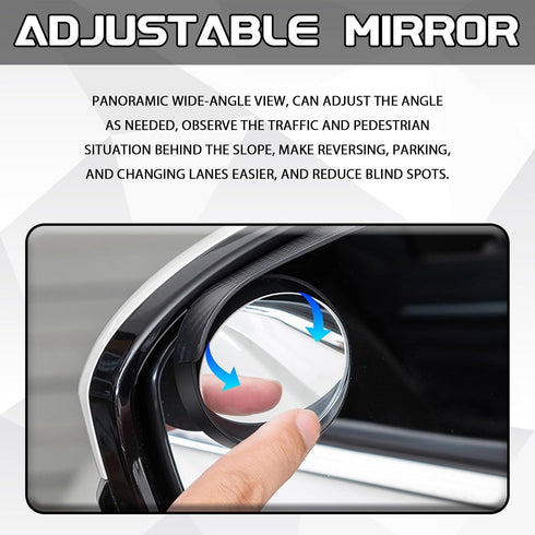 2-in-1 Car Blind Spot Mirror Side Mirror Rain Guards 2 Pack, Carbon Fiber Rear View Mirror Rain Visor Eyebrow 360° Adjustable Blindspot Mirror for...