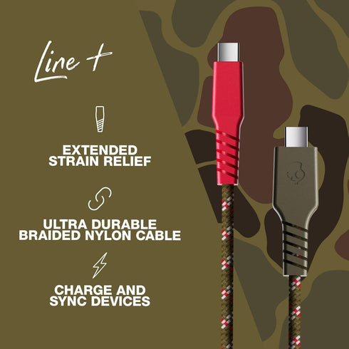 Skullcandy Line+ Braided USB C Charger Cable, 60W USB C to USB C with Fast Charging for iPad/Mini/Pro/Air, Macbook Pro, Samsung Galaxy, Nintendo S...