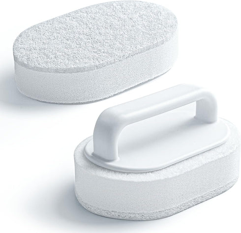 Handle Bath Tub Scrubber, Non Scratch Bathroom Scouring Pad, Bathtub Scrubber Soap Scum Remover for Shower Tile Grout Sink Pool Step & Corner, Hea...