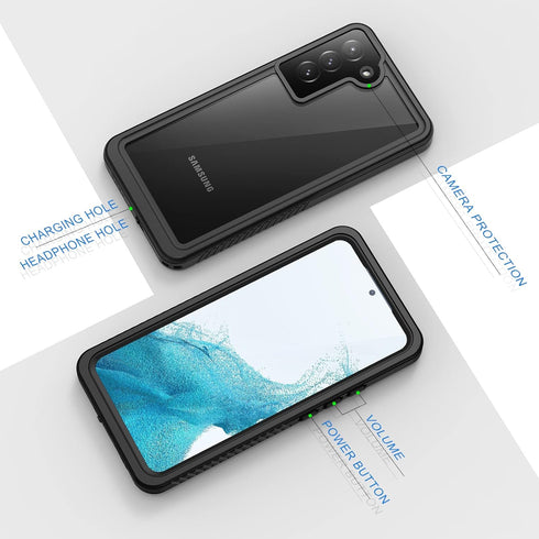 Lanhiem for Samsung Galaxy S22 Case, IP68 Waterproof Dustproof with Built-in Screen Protector, Heavy Duty Full Body Protective Phone Case for Sams...