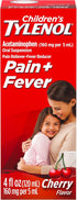 Children's Tylenol Liquid Oral Suspension Medicine, Acetaminophen Pain Reliever & Fever Reducer, Aspirin-, Ibuprofen- & Alcohol-Free, Cherry, 4 Fl...