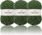 NICEEC 3 Skeins Chenille Yarn Blanket Yarn for Knitting Fancy Yarn for Crochet Weaving DIY Craft Total Length 3×40m (3×44yds, 3×100g) _Army Green...
