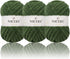 NICEEC 3 Skeins Chenille Yarn Blanket Yarn for Knitting Fancy Yarn for Crochet Weaving DIY Craft Total Length 3×40m (3×44yds, 3×100g) _Army Green...