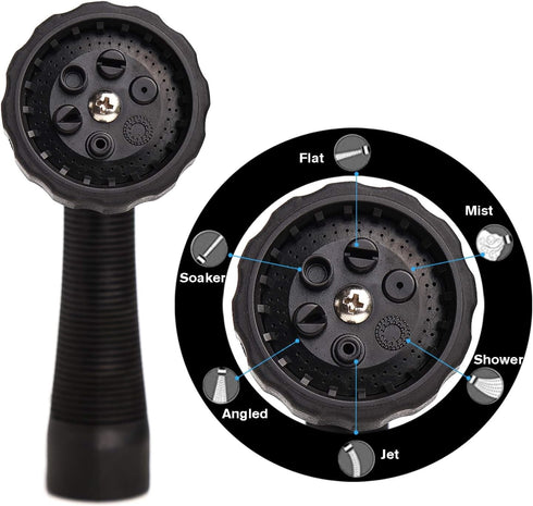 GREEN MOUNT Water Hose Nozzle Spray Nozzle, Metal Garden Hose Nozzle with Adjustable Spray Patterns, Perfect for Watering Plants, Washing Cars...