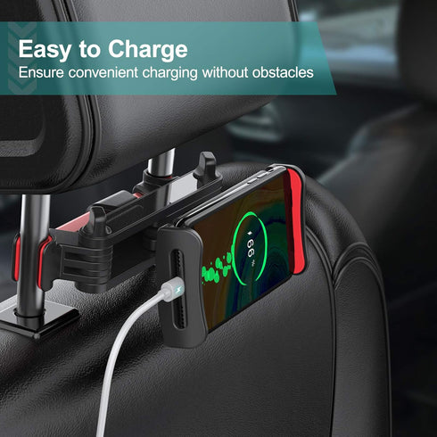 Car Headrest Mount, Tablet Headrest Holder, Car Backseat Seat Mount Holder Universal 360° Rotating Adjustable for All 6"-10.5" Tablet iPad iPad Ai...