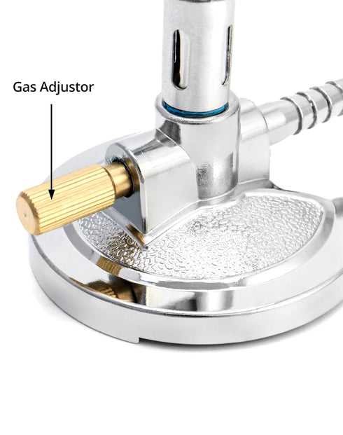 QWORK Lab Bunsen Burner with Flame Stabilizer and Gas Control for Efficient Lab Heating with Propane & Natural Gas - Pack of 2...