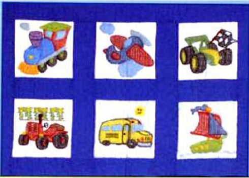 Jack Dempsey Needle Art Transportation 9" Nursery Quilt Blocks...