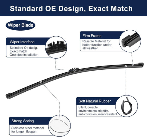 X AUTOHAUX Rear Windshield Wiper Blade Arm Set for Volvo XC90 II 17-18...