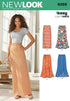 Simplicity New Look Easy Just 4 Knits Pattern 6288 Misses Pull on Knit Skirts, Sizes 8-10-12-14-16-18-20...