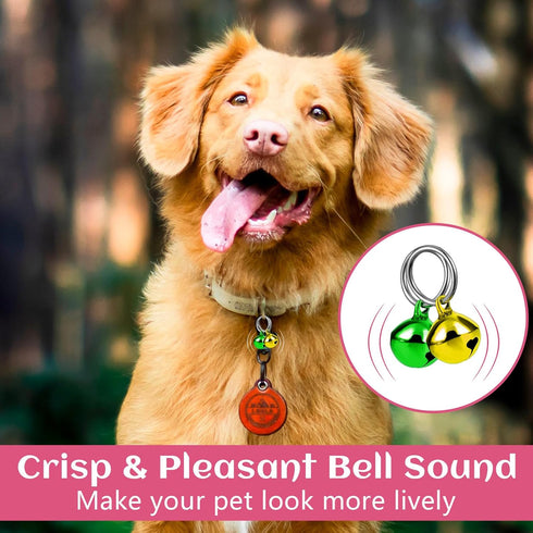 Bells for Dog Collars, 24 Pack Pet Cat Puppy Dog Bells for Collar Metal Jingle Bells Loose Beads Festival Party Decoration Charm Training Pet Pend...