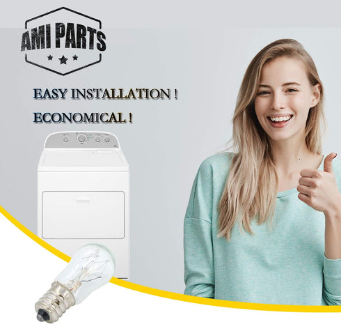 AMI PARTS WE05X20431 Dryer Drum Light 10w 120v Bulb Replacement Part Compatible with Hotpoint GE Dryers(2pcs)