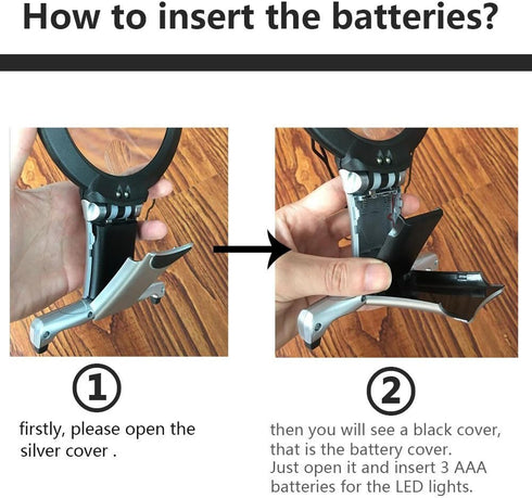 Reading Magnifier Magnifying Glass Necklace 2.5 X 6X Lighted Magnifier Glass Magnify Hands Free Handheld Large LED Magnifying Glass Illuminated Lo...