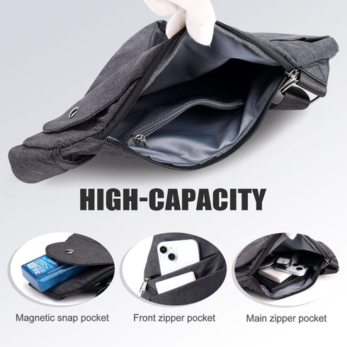 Lightweight Sling Bag for Men Slim Crossbody Purse Small Shoulder Backpack Anti-Theft Side Chest Bags...