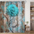 JAWO Teal Dahlia Shower Curtain, Dahlia Flower on Rustic Wooden Plank Country Style, Fabric Shower Curtain Set with 12 Hooks Bathroom Curtain Wate...