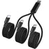 4FT Multi Splitter Charging Cable,3 in 1 Multi Charging Cable Black Nylon Cord,USB C to Lightnning + USB-C + Micro Port for Apple i-Phone 14/13,iP...