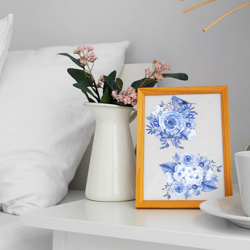 28 Sheets Scrapbook Paper, 6"X6" Inch Floral Scrapbook Paper 160gsm Cardmaking Craft Paper Pack Decorative Paper for Card Making (Blue Flowers)...