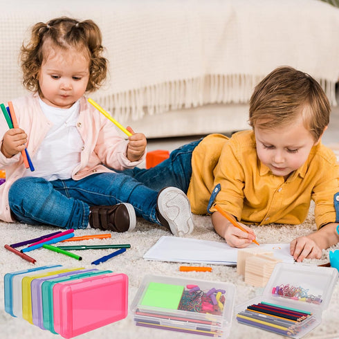 1 PCS Pencil Box,Double Layer Large Capacity Pencil Box,Hard Pencil Case with Snap-tight Lid,Plastic Pencil Box for Office School Supplies Pen Box...