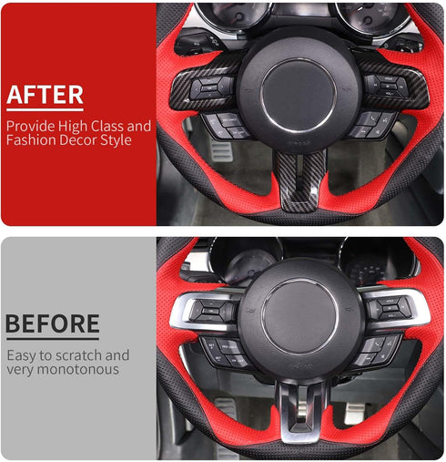 Linskip Steering Wheel Trim Compatible with Ford Mustang 2015 2016 2017 2018 2019 2020 2021 2022 2023, Mustang Steering Wheel Cover, Mustang Inter...