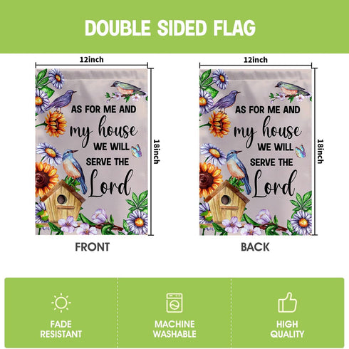 As For Me And My House Garden Flag As For Me And My House We Will Serve The Lord Garden Flag Christian Gift Decorations Yard Farmhouse Garden Flag...