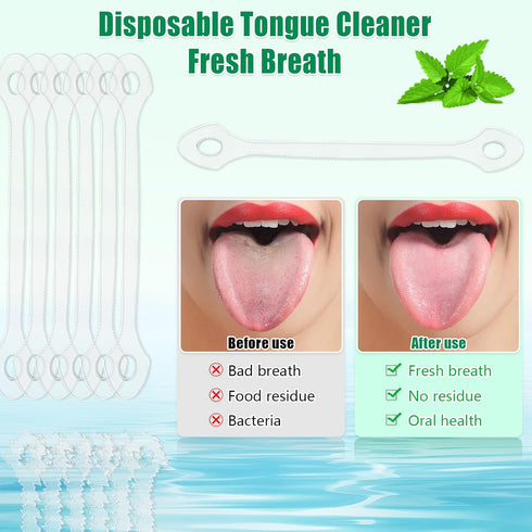 25 Count Disposable Tongue Scraper, Plastic Tongue Cleaner for Adults and Kids, Tongue Scrubber for Oral Care, Promote Fresh Breath...