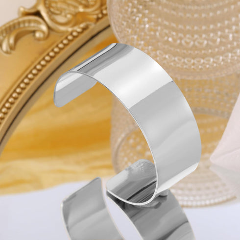 BOMAIL 2PCS Cuff Bangle Bracelets for Women - 14k Gold Plated Adjustable Open Statement Wide Bangles Gold Sliver Wrist Cuff Wrap Bracelets Jewelry...