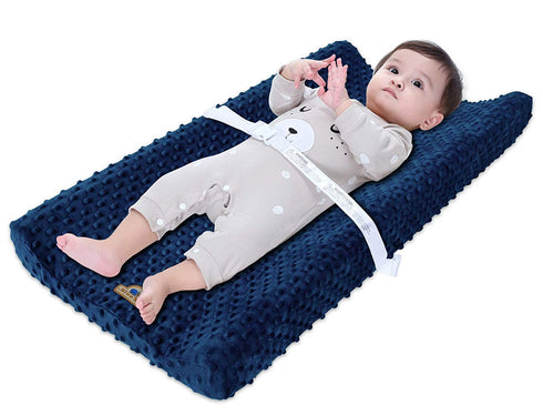 BlueSnail Ultra Soft Minky Dot Changing Pad Cover 2 Pack (Gray+Navy, 2 Pack)...