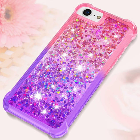 Case for iPhone SE 2020, iPhone SE 2022 Case Liquid Cute Clear Glitter Heavy Duty Shockproof Back Cover Soft TPU Protective for Girls Women Phone ...