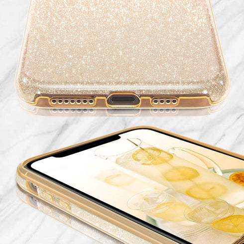 MATEPROX Compatible with iPhone Xs Max Case Glitter Slim Shiny Sparkle Crystal Bling Cover Cute Girls Case (Gold)...