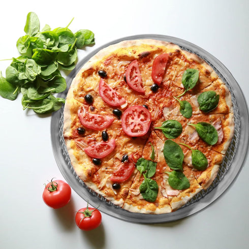 Alipis Pizza Screen Pizza Pan Net: 11inch Stainless Steel Pizza Baking Screen, Round Mesh Pizza Pan, Pizza Crisper Tray, Bakeware for Oven Bbq...
