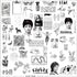 Doraking 55PCS Vintage Black and White Character Print Shaped Stickers for Laptop Planners Scrapbook Cups Diary Notebooks Album (Black and White P...