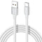 White USB C Cable 6ft, USB A to USB C Charger Cable Fast Charging Cord Braided for Samsung Galaxy S24 S23 S22 S21 S20 S10 A14 A15 A25 A54, Pixel 8...