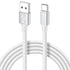 White USB C Cable 6ft, USB A to USB C Charger Cable Fast Charging Cord Braided for Samsung Galaxy S24 S23 S22 S21 S20 S10 A14 A15 A25 A54, Pixel 8...