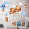 Tedy Bear Moon & Stars Wall Decor - Sleeping Bear Wall Stickers, Baby & Nursery Room Decor...
