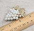 Gyn&Joy Womens Gold T one Faux Pearl White Grapes&Crystal Rhinestones Leaf Fruit Brooch Pin BZ060...