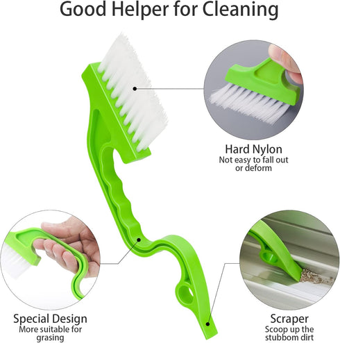 Hand-held Groove Gap Cleaning Tools, Window Track Cleaning Brush, Crevice Cleaning Brushes for Deep Cleaning Door Window Track, Seams, Etc....