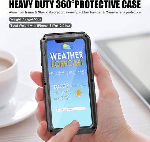 Mitywah Waterproof Case for iPhone 12 Pro Max, Heavy Duty Military Grade Armor Metal Case, Full Body Protective Rugged Shockproof Thick Dustproof ...