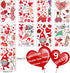 Valentine's Day Window Clings Decorations, 9 Sheets Window Stickers Decals for Home, Office, Love Heart Decals Ornaments Birthday, Wedding, Annive...