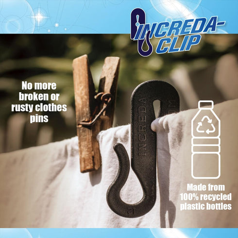 Increda-Clip Plastic Clothes Pins: Weather-Resistant, Heavy Duty Clothespins - Laundry Clips also great for Gardening Plant Support, Bulk 60-Pack ...