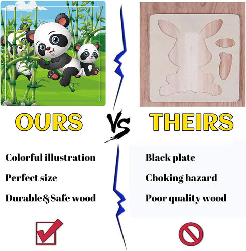 Puzzles for Kids Ages 3-5, 16 Piece Colorful Wooden Puzzles for Toddler Children Learning Educational Puzzles Toys for Boys and Girls (9 Puzzles)...