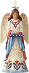 Enesco Jim Shore Heartwood Creek Patriotic Angel Holding Folded Flag Hanging Ornament, 4.72 Inch, Multicolor...