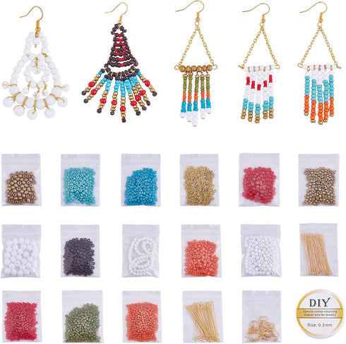WEWAYSMILE 1Box/303pcs Women Tassel Earring Making Kit, Dangle Earrings Making Kit, DIY Drop Earring Making Kit, Jewelry Findings Beading Supplies...