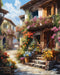 Flowers Town Paint by Numbers for Adults Kids Beginners Italy City Street Flowers DIY Acrylic Painting Gift Kits Drawing Paintings Pictures Arts C...