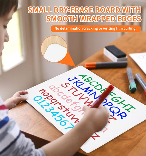 Small White Board Dry Erase, 2 PCS 9”x12” Small Dry Erase Board & 1 PCS 5”x7” Mini Whiteboard, Double-Sided Small Whiteboard Dry Erase, Portable M...