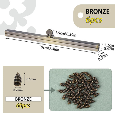 6 Pieces Clasp Lock Packs,BUTUZE 7.48Inch Metal Purse Frame Kiss Clasp Lock with Comfortable Grip, Bag Supplies for Purse Making,Bag Making,Leathe...